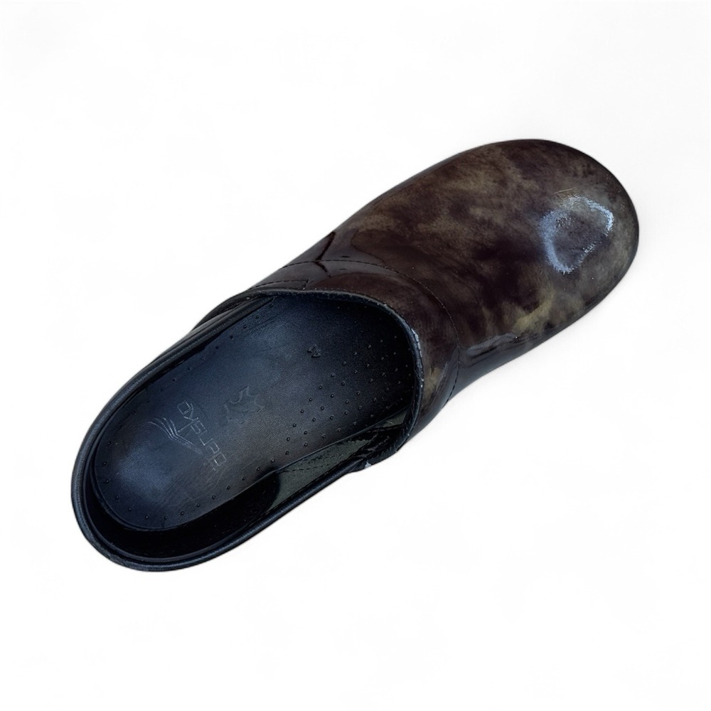 Dansko Marbled Clogs Women's 41 Size 10.5 - 11 Patent Leather ITALY Green Brown - Picture 13 of 13